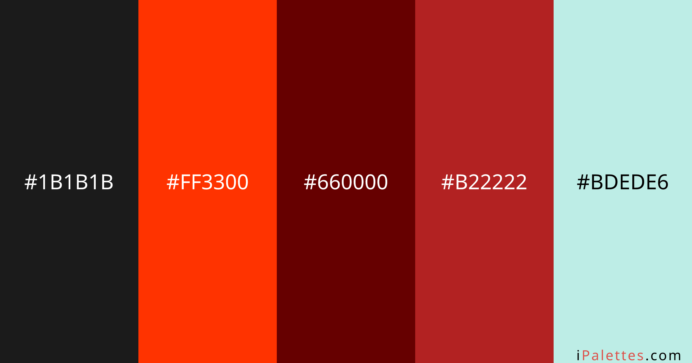 My Chemical Romance Color Palette and colors #1b1b1b #ff3300 #660000 # ...