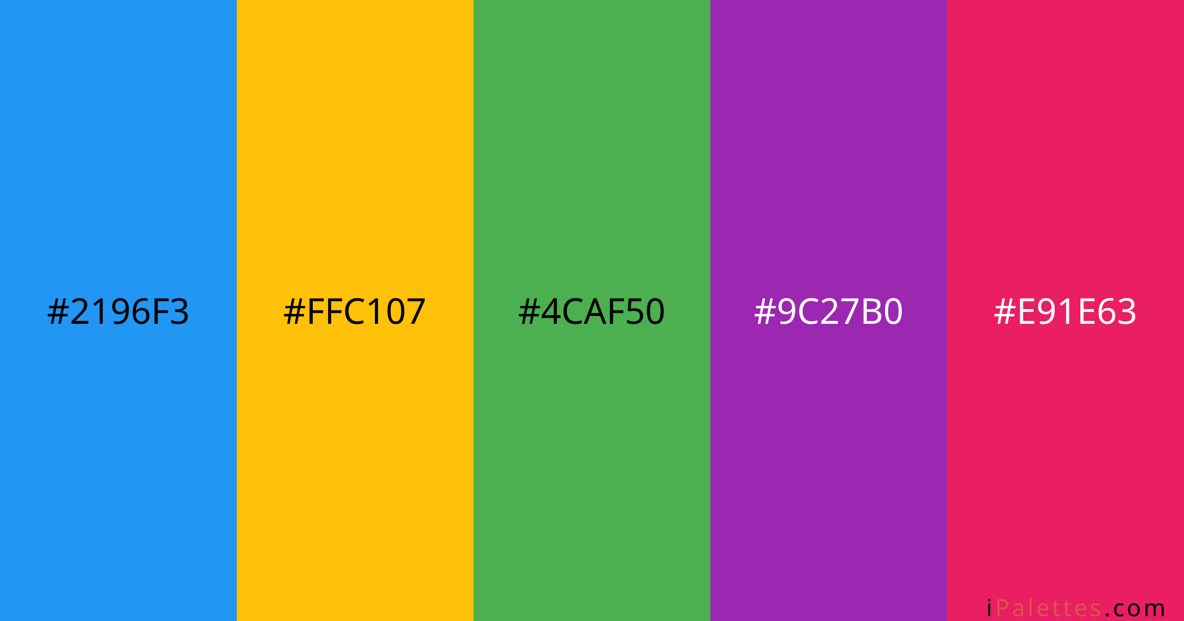 Vibe Coding Color Palette and colors #2196f3 #ffc107 #4caf50 #9c27b0 # ...