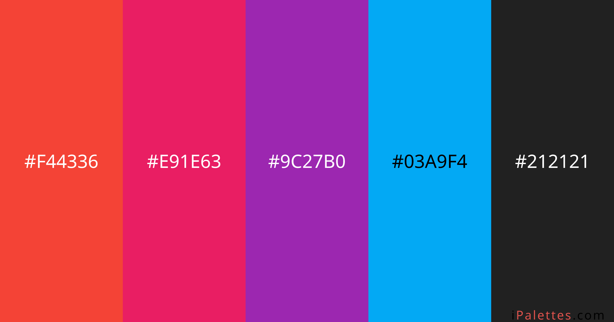 Jinx Arcane Color Palette and colors #F44336 #E91E63 #9C27B0 #03A9F4 ...