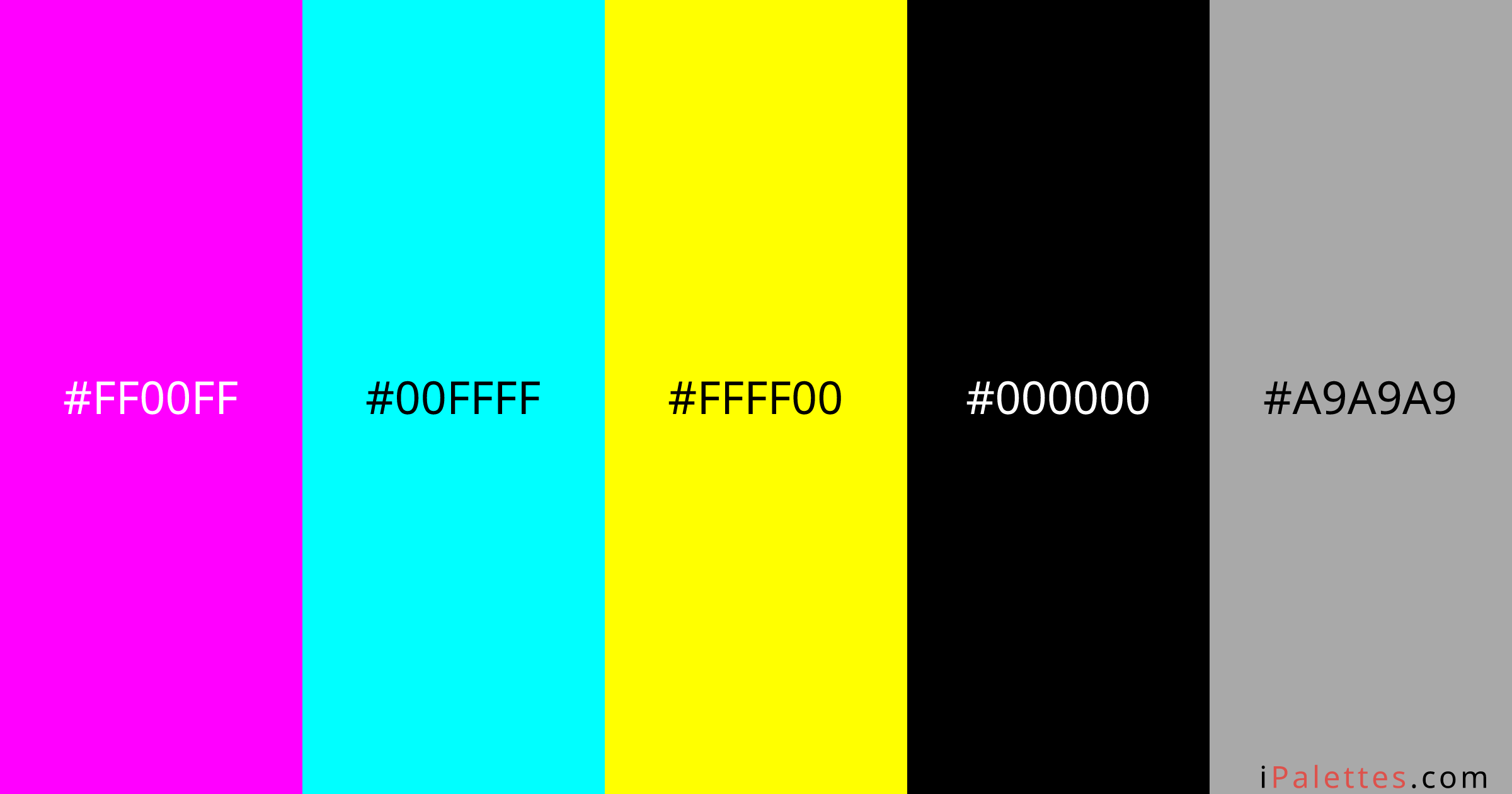 Cyberpunk Color Palette and colors #FF00FF #00FFFF #FFFF00 #000000 # ...