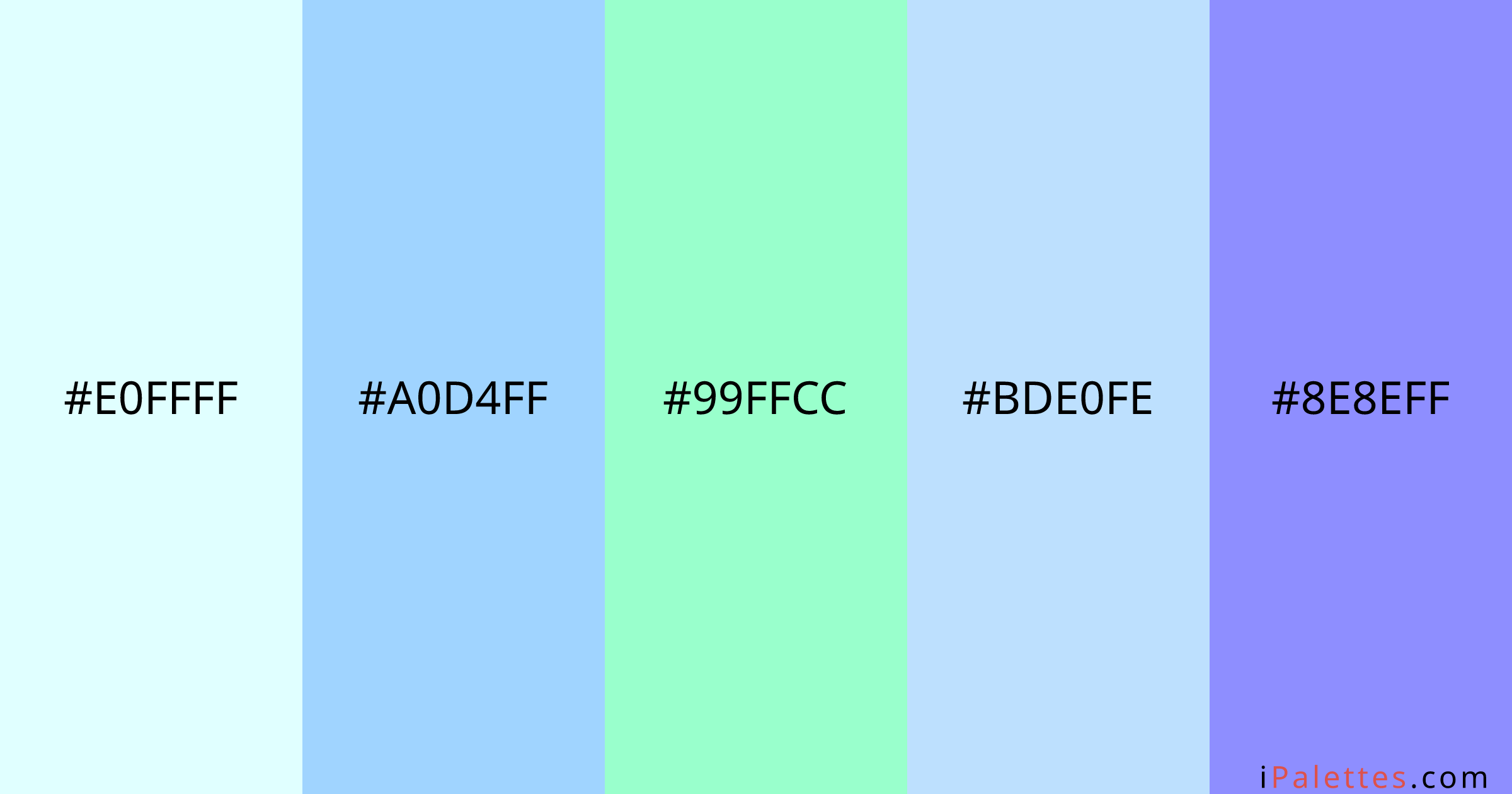 Aether Genshin Impact Color Palette and colors #e0ffff #a0d4ff #99ffcc ...