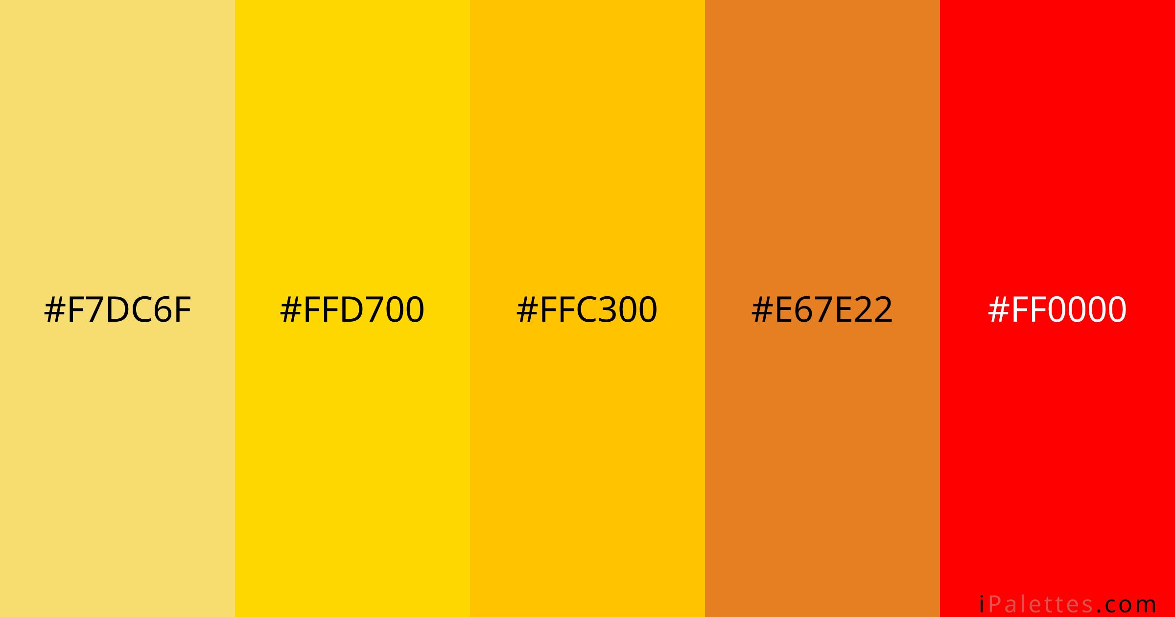 Sunlight Color Palette and colors #f7dc6f #ffd700 #ffc300 #e67e22 # ...